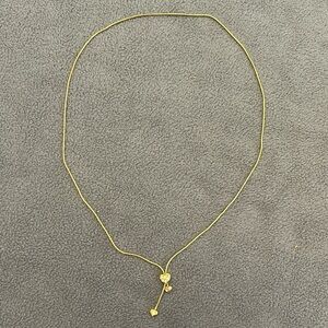Vintage Triple Heart Goldtone Lariat Necklace